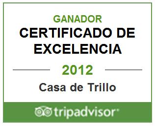 CASA DE TRILLO - CERTIFICADO DE CALIDAD TRIPADVISOR CASA DE TRILLO - CERTIFICADO DE CALIDAD TRIPADVISOR